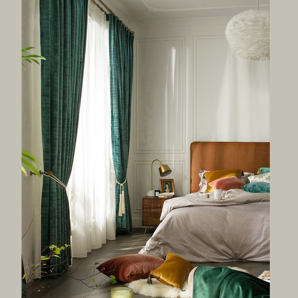 Luxus Vorhang Uni Verdickt Und Blickdicht Für Schlafzimmer in U Schlafzimmer Vorhänge
